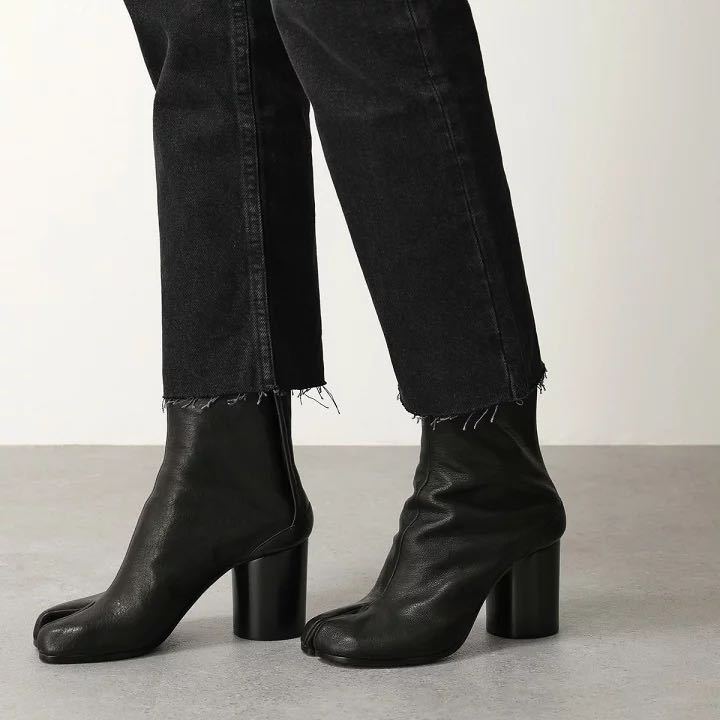 ☆¥167,200- MAISON MARGIELA タビブーツ キャメルレザー ブラック