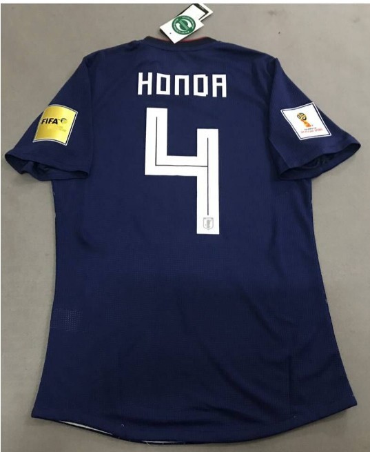 2018 W杯 日本代表 選手バージョン ユニフォーム HOME #4HONDA 本田 番号名前変更無料SMLXL 腕章付