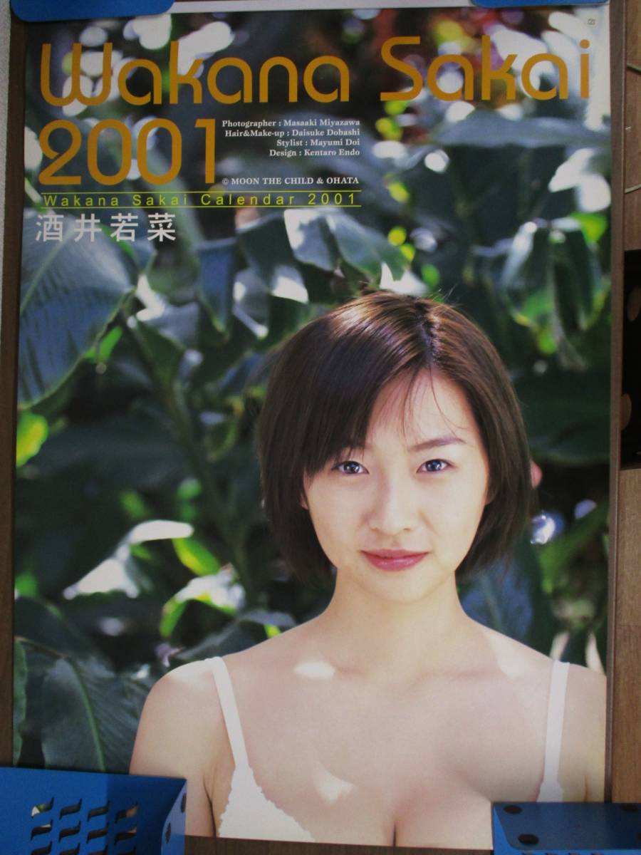 d9-1[ Sakai Wakana 2001 год календарь ] примерно 73.5cm×51.5cm женщина super подлинная вещь 