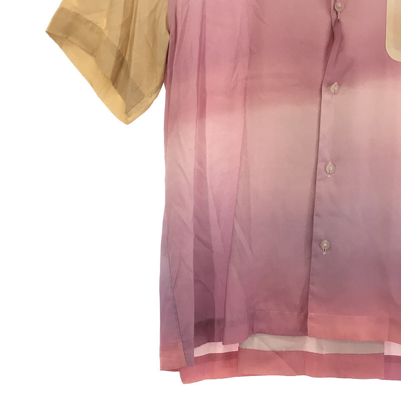 【新品】 FUMITO GANRYU / フミトガンリュウ | 2020SS | Watteau pleats Hawaiian shirt landscape オープンカラーシャツ | 2 | PINK SKY_画像3