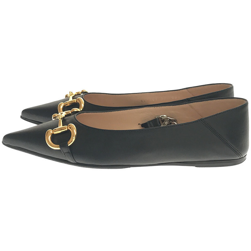 [ новый товар ] GUCCI / Gucci | leather ballet flat with Horsebit шланг bit имеется кожа wi мужской Flat балетки | 37 |bla