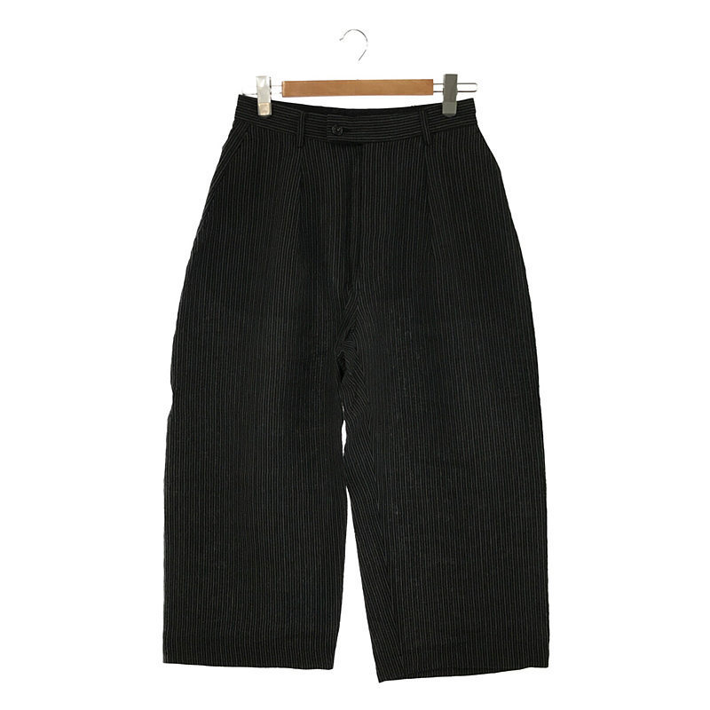 【新品】 MAINU / マイヌ | 2021SS | Linen/和紙 Ojo Stripe Side Dirts Pocket Wide Pants リネン ストライプ サイドダーツポケット ワイ