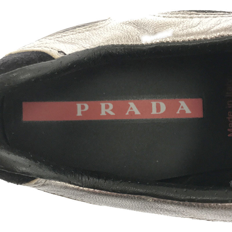 【美品】 PRADA / プラダ | レザー ナイロン ローカット スニーカー | 35 | ブラック 5