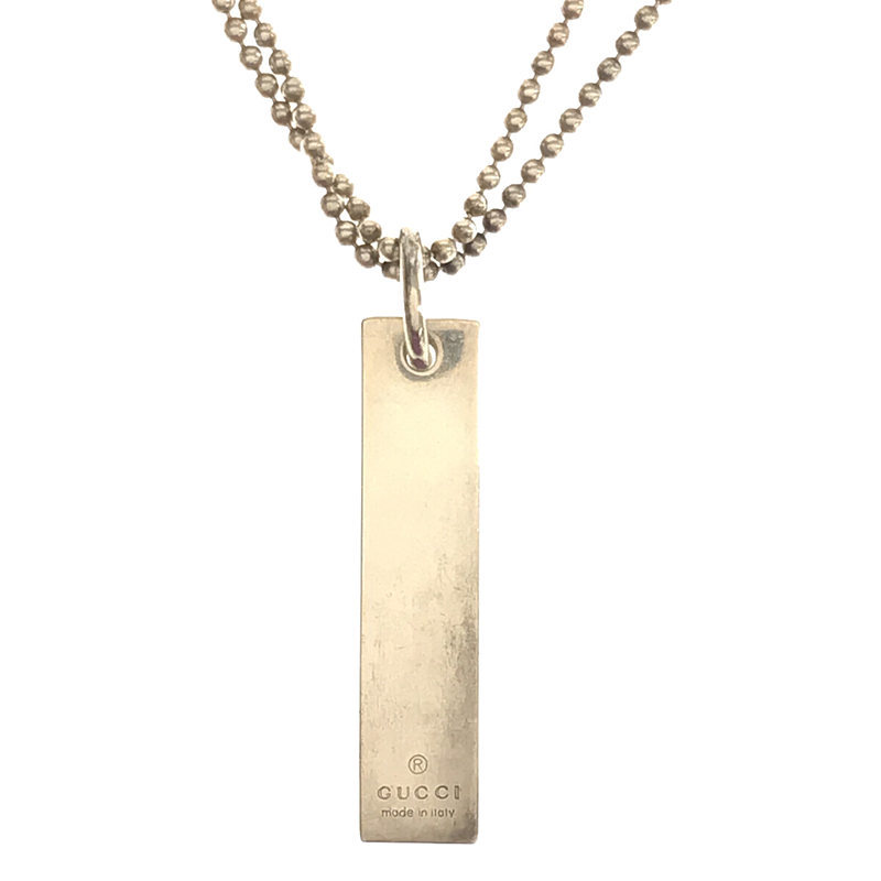 美品】 GUCCI / グッチ | シルバー 925刻印 ロゴ プレート 2連 ボール
