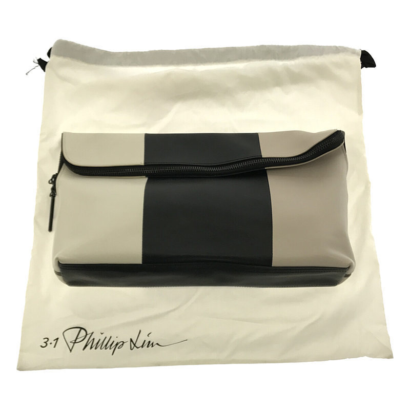 3.1 Phillip Lim /s Lee one Philip rim | HOUR BAGbai color leather clutch bag | white / black 