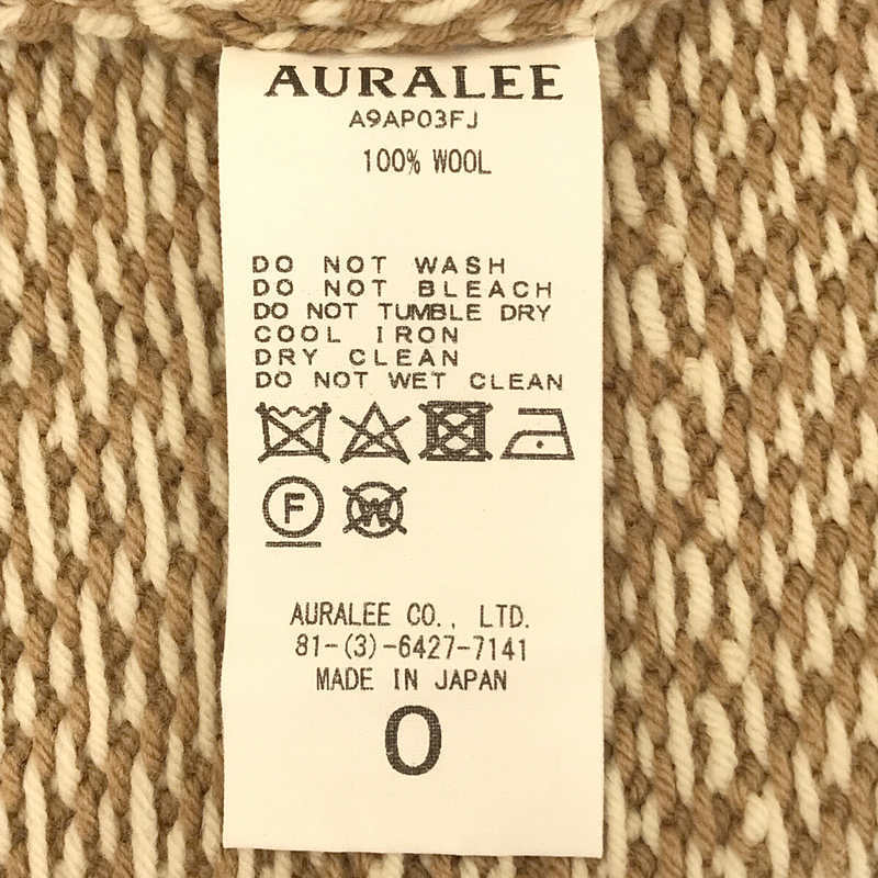 【美品】 AURALEE / オーラリー | 2019AW | HARD TWIST MERINO JACQUARD KNIT ジャガードニット | 0 | ベージュ_画像7