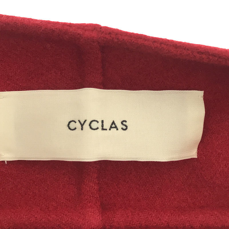 【美品】 CYCLAS / シクラス | WOOL DOUBLE FACE NO COLLAR COAT ウール カシミヤ ノーカラー ロング コート | 34 | レッド_画像5