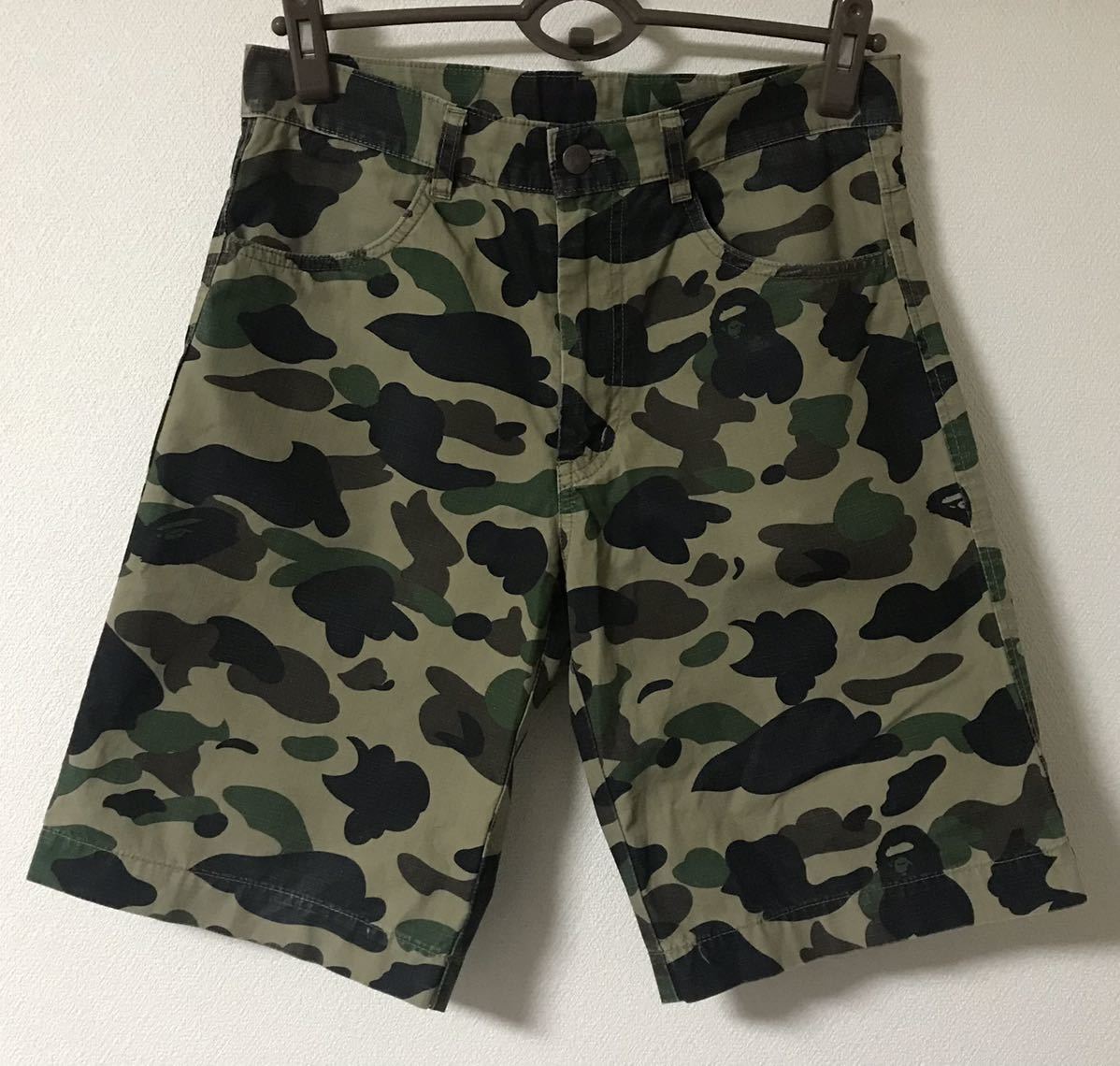 初期 A BATHING APE ベイシング エイプ BAPE ショーツ ショート パンツ 迷彩 カモフラ 総柄 日本製 M_画像1