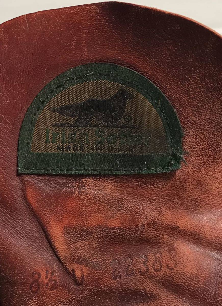 REDWING Red Wing half jpy dog tag Irish setter leather boots plain tu red tea 8 1/2 D MADE IN U.S.A. America made 