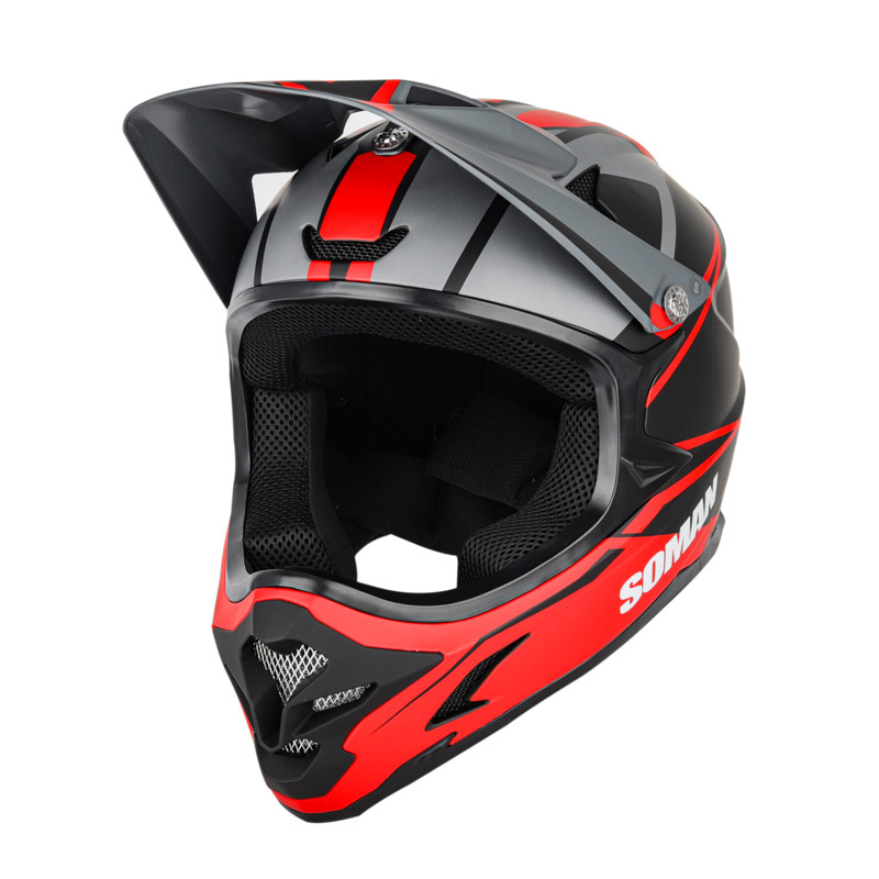 オフロードヘルメット SOMAN M9 バイクヘルメット ダートバイク クロスカントリー ヘルメット 赤-サイズ：M_画像3