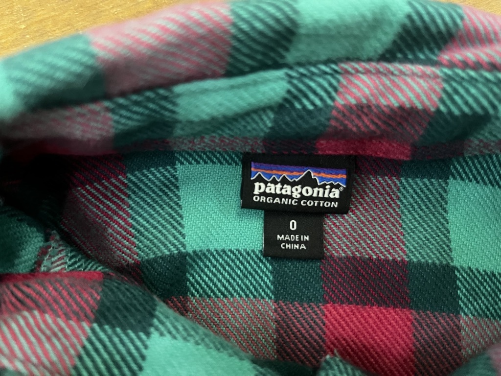 patagonia パタゴニア コットンチェックシャツ ネルシャツ レディース size 0 ウエストシェイプ 長袖 USED_画像5