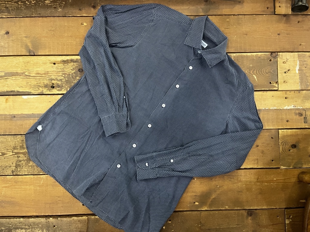 ERRICO FORMICOLA エリッコ フォルミコラ 長袖シャツ ドット柄シャツ SIZE40 MADE IN ITALY メンズ ボタン USD_画像1