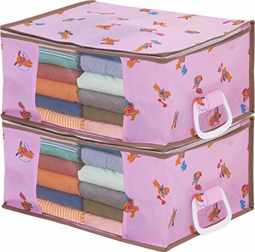  Astro toy storage case pink one Chan pattern 2 piece collection non-woven soft toy storage clothes storage toy box folding transparent window keep hand attaching 61