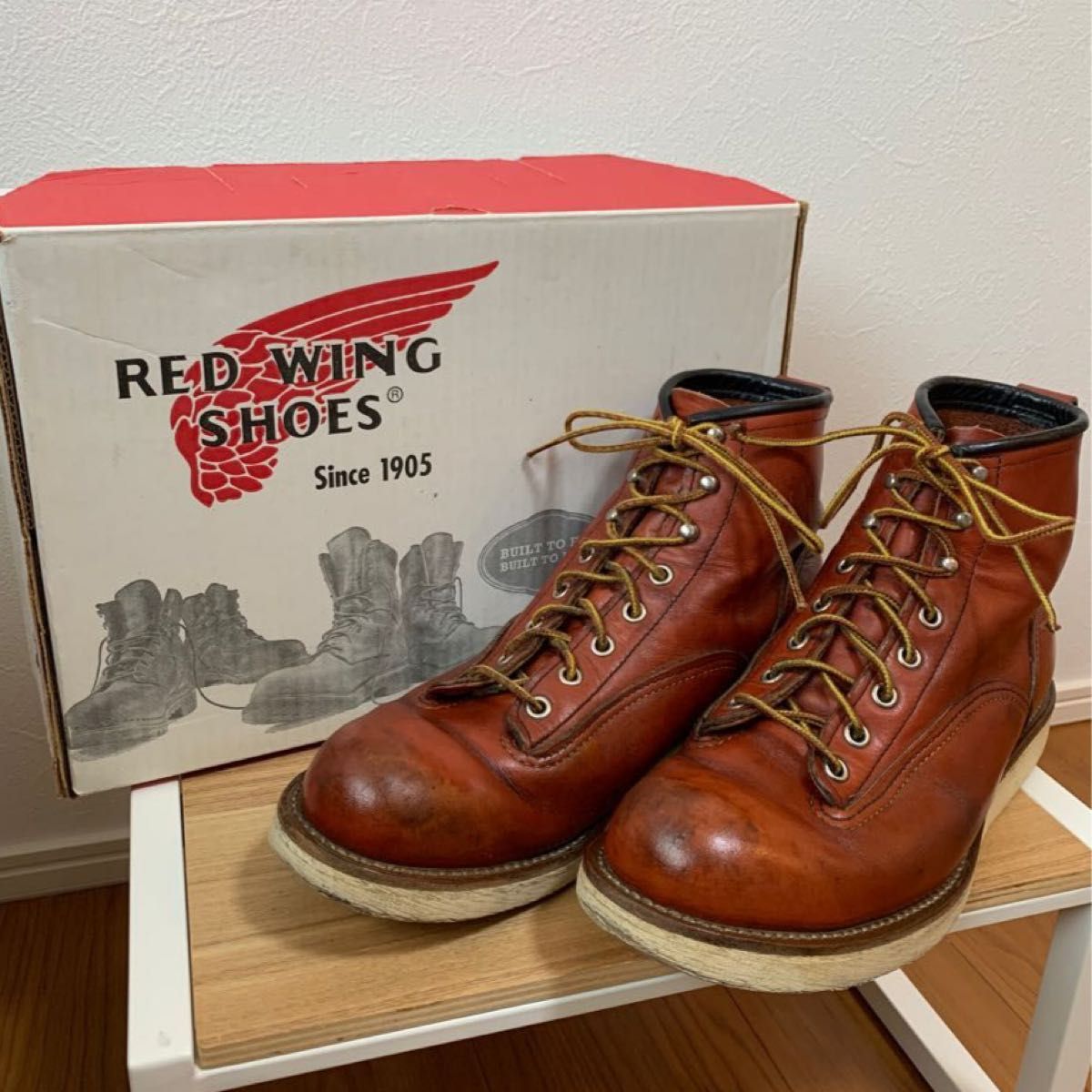 【廃盤】◆レッドウィング REDWING ラインマン ブーツ 靴 赤茶 2907 サイズ:US9D  UK8  27.0cm