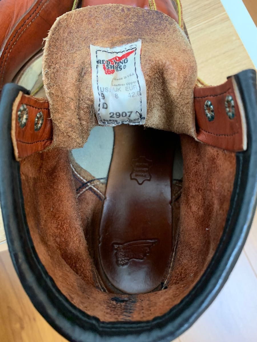 ◆レッドウィング REDWING ラインマン ブーツ 靴 赤茶 メンズ 2907 箱付　サイズ:US9D  UK8  27.0cm