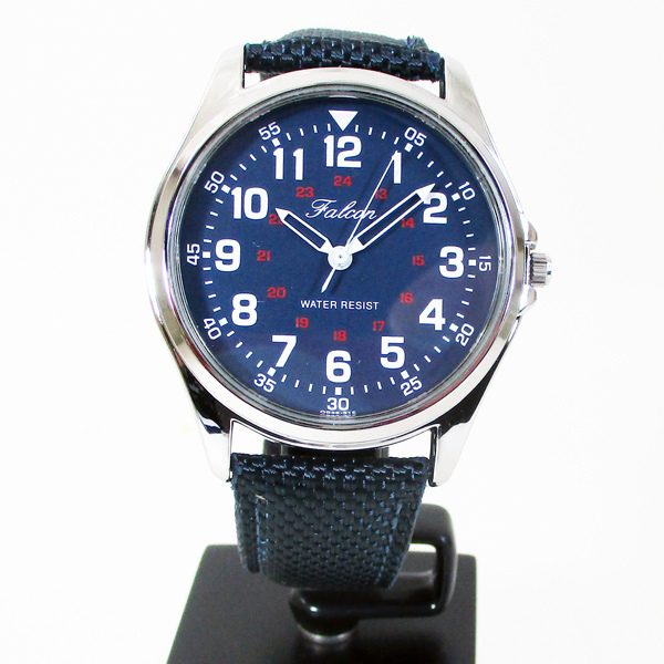 送料無料 シチズン ファルコン 腕時計 日本製ムーブメント ナイロン/革ベルト ネイビー/紺 QB38-315/2105 メンズ 紳士_画像3
