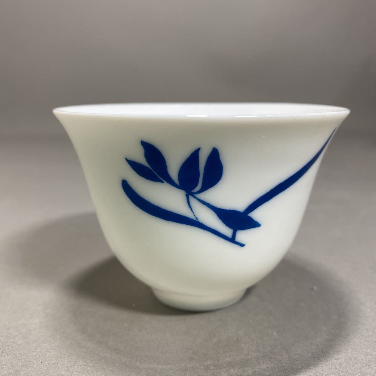 中国古美術 中国湖南省醴陵 白磁蘭花茶碗 煎茶道具 茶器 古玩 5客