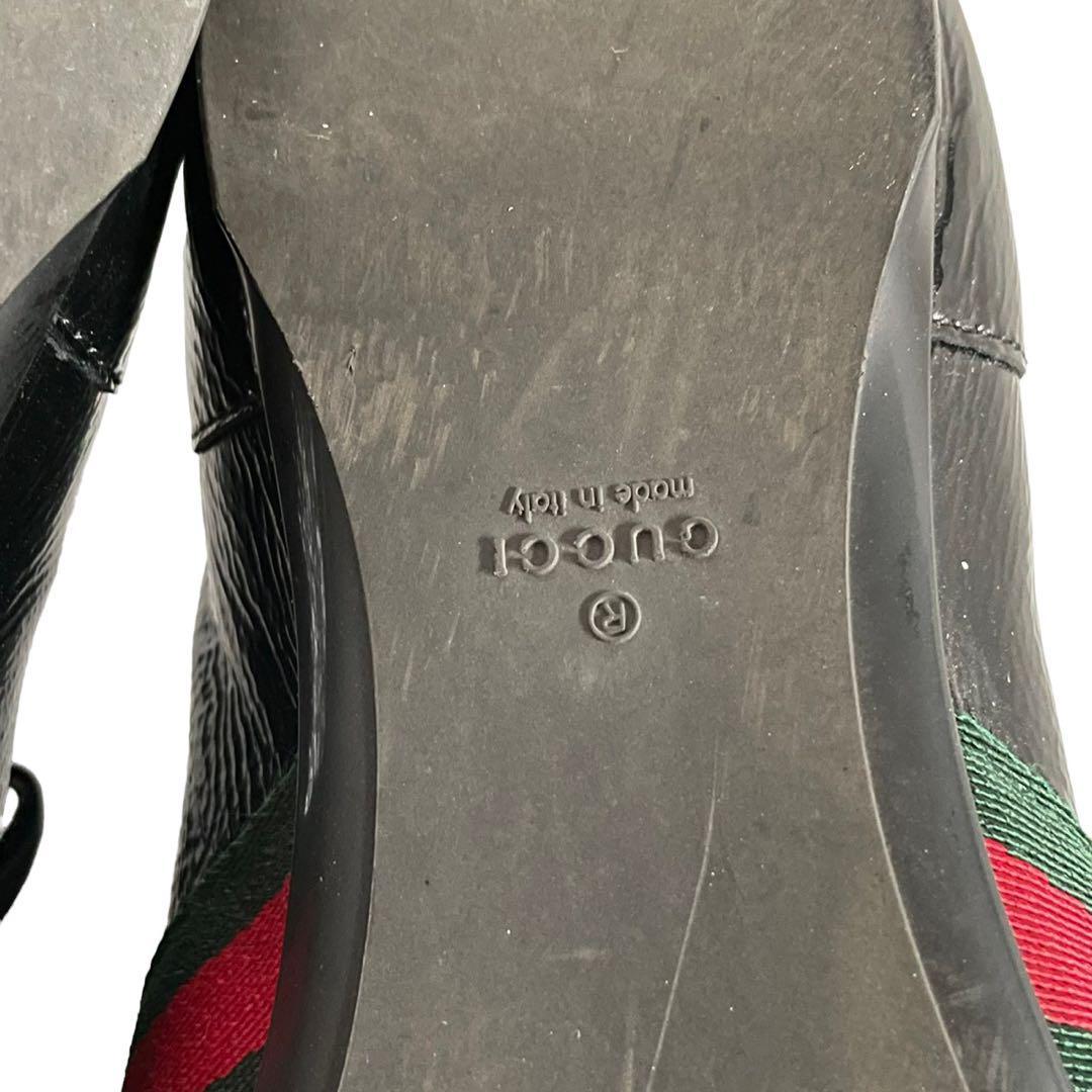 GUCCI　グッチ シューズ　354297　黒　エナメル　美品_画像7