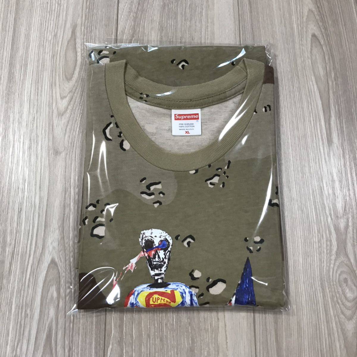 XL SUPREME Skeleton Tee superman camo chocolatechipスーパーマン スケルトン スカル カモフラ 迷彩 デザートカモ チョコチップ Tシャツ