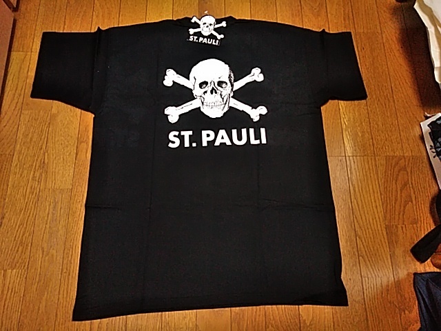 Новый неиспользованный предмет Zankt Pauli T -Frish xl St. Pauli Bundesliga Dokuro Skeleton с обе стороны