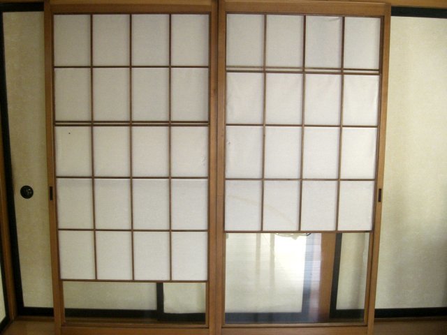* супер-скидка быстрое решение * снег видеть раздвижные двери shoji (1 промежуток 2 листов ..) старый дом в японском стиле Showa Retro USED*