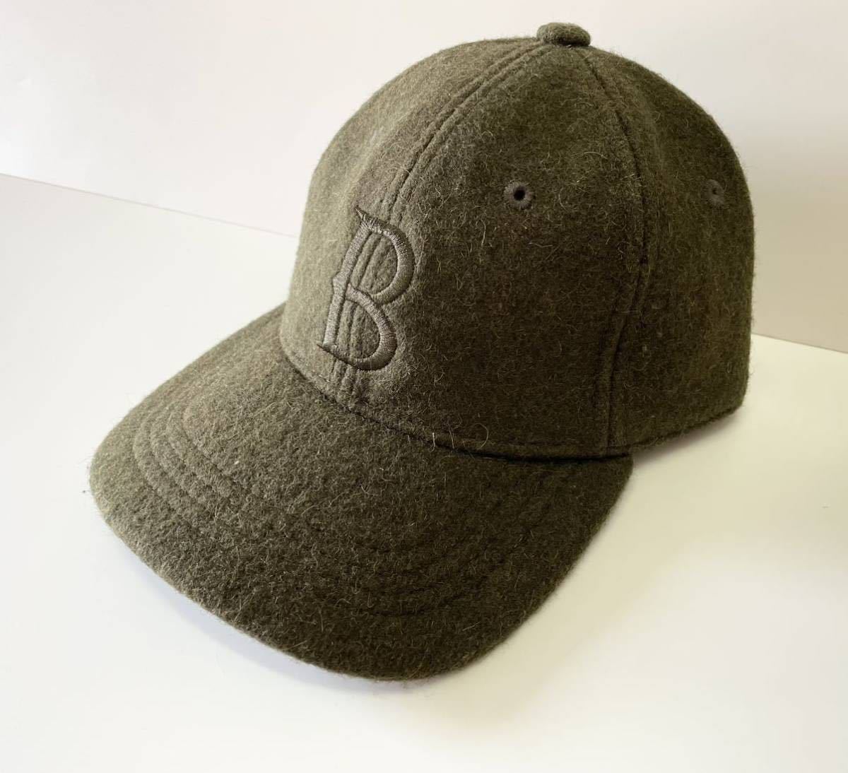 良好!! 名作!! 00s OLD NAVY WOOL CAP オールドネイビー ウール キャップ カーキ size FREE_画像3