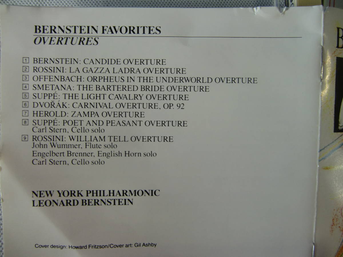Bernstein favorites レナード・バーンスタイン Overtures 序曲名曲集 - 天国と地獄 - ウィリアム・テル - どろぼうかささぎ - 軽騎兵_画像5
