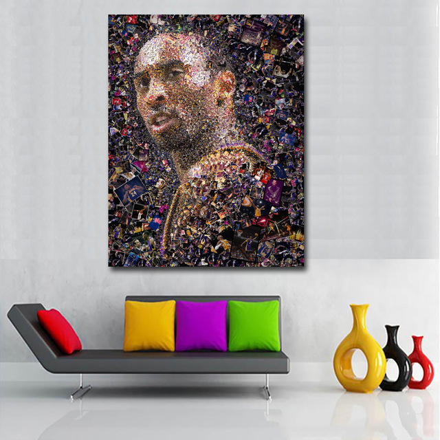 新品# コービーブライアント Kobe Bryant ポートレートアート プリント ポスターキャンバスアートプリント NBA_画像4