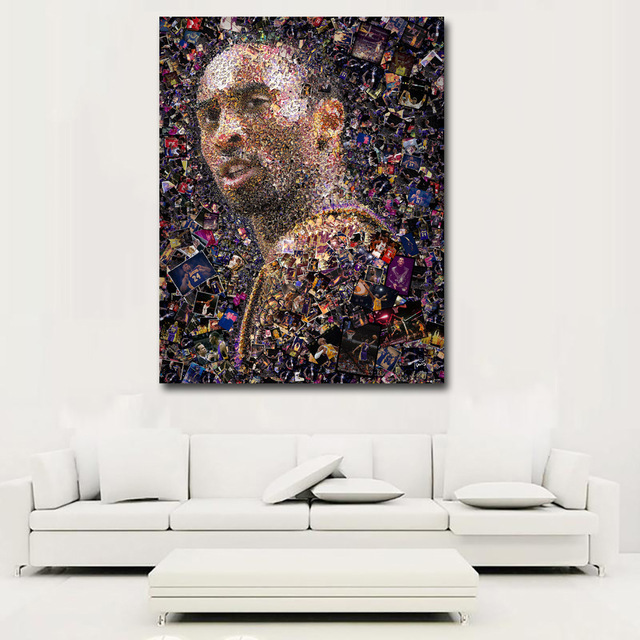 新品# コービーブライアント Kobe Bryant ポートレートアート プリント ポスターキャンバスアートプリント NBA_画像6