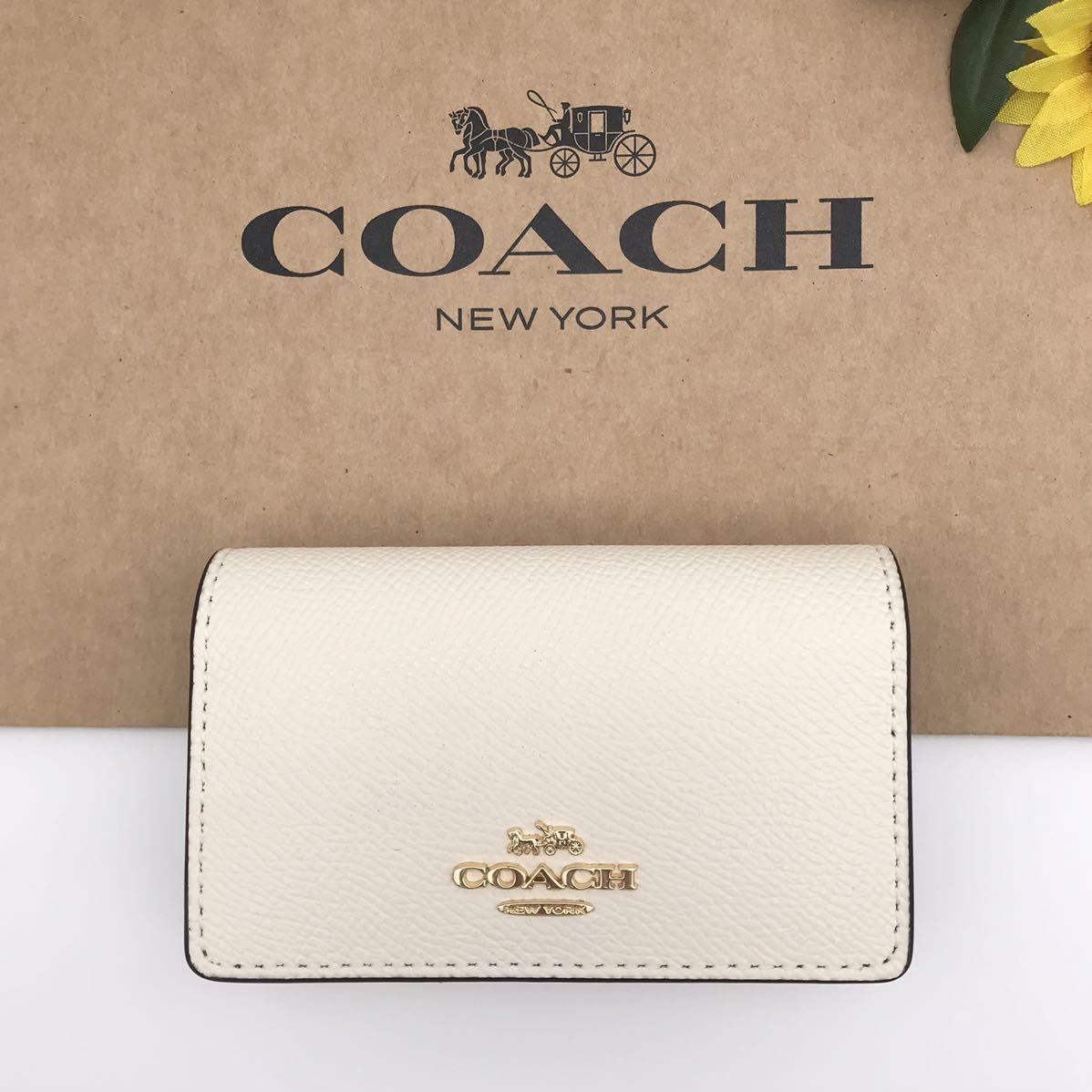 COACH ★大人気★ ファイブ リング キーケース チョーク ホワイト キーホルダー キーリング 新品