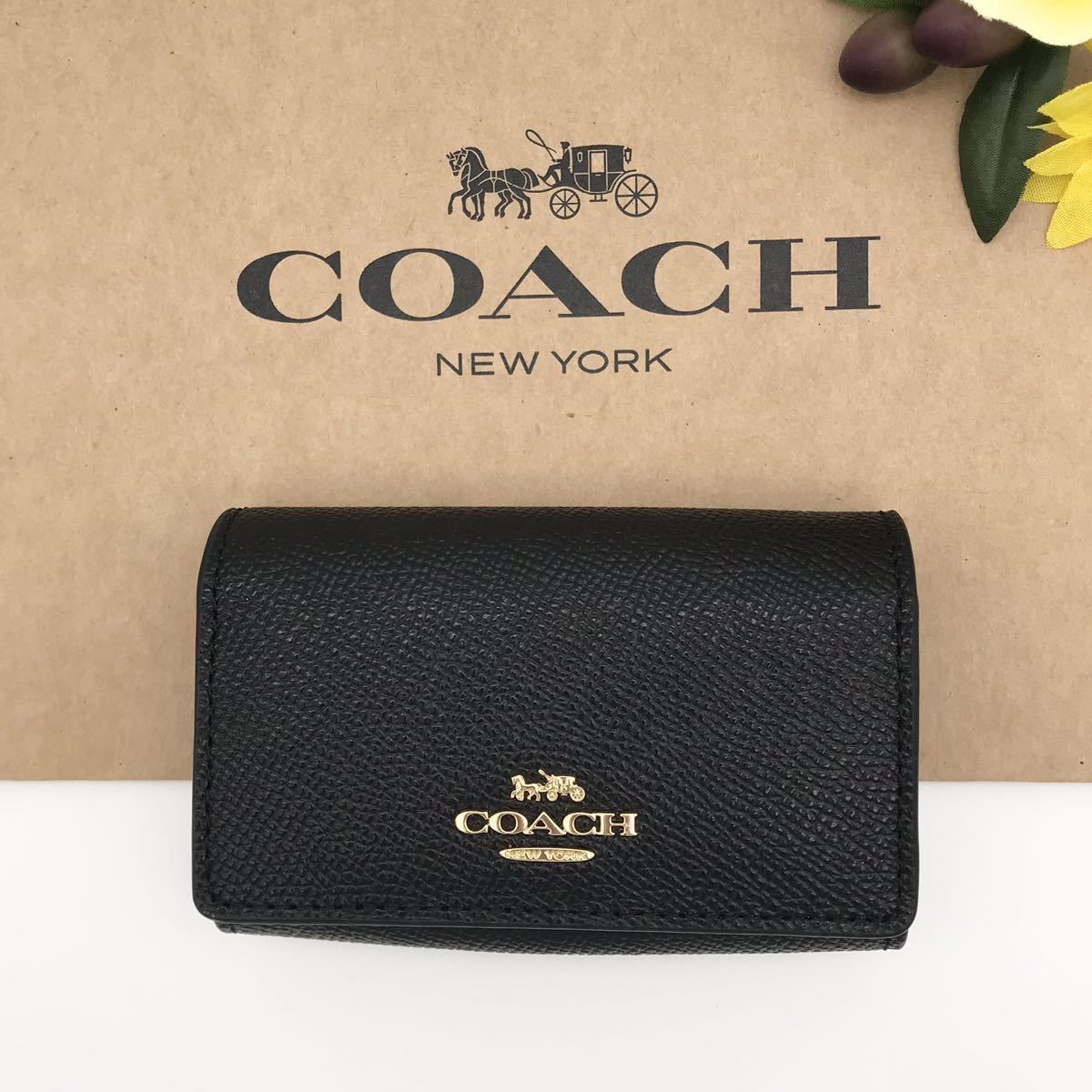 COACH * great popularity * five ring key case black key holder key ring new goods 