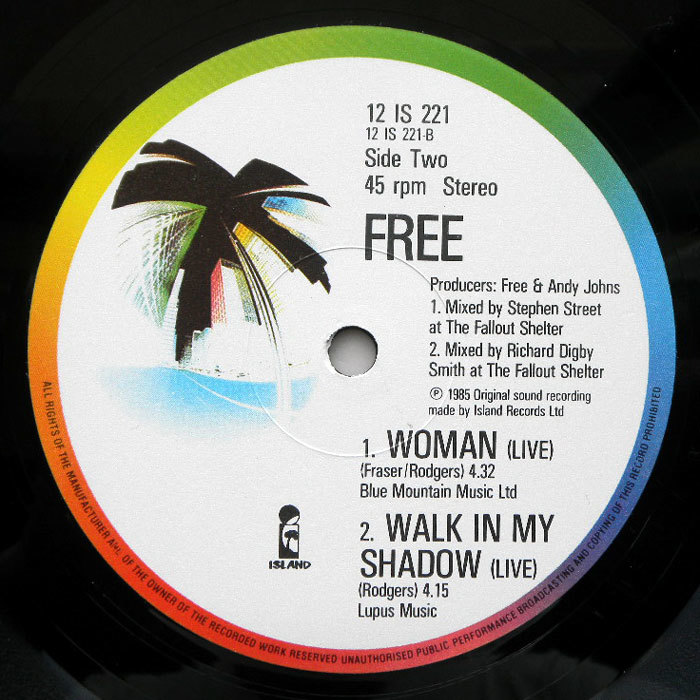 希少 FREE / Wishing Well (Remix) 1985 12inch single フリー / ウィッシング・ウェル（リミックス）1985年 12インチシングル_画像6