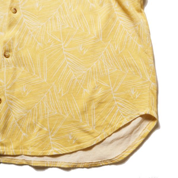 90's ギャップ GAP オープンカラー コットン シャツ 半袖 (XL) 黄色 総柄 天竺 ハワイアンシャツ 90年代 旧タグ オールド デカタグ Y2K_画像4
