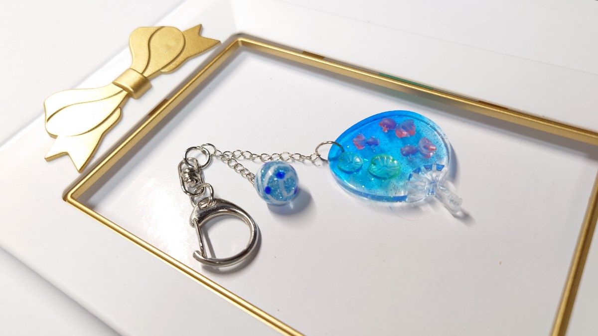 ハンドメイド レジン キーホルダー 金魚