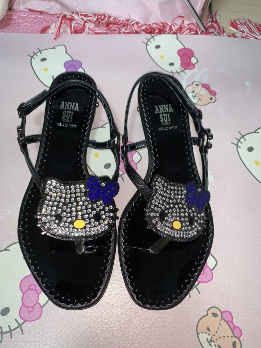 ANNA SUI × Hello Kitty コラボアイテム サンダル 黒 Mサイズ ANNA SUI × Hello Kitty コラボアイテム サンダル 黒 Mサイズ