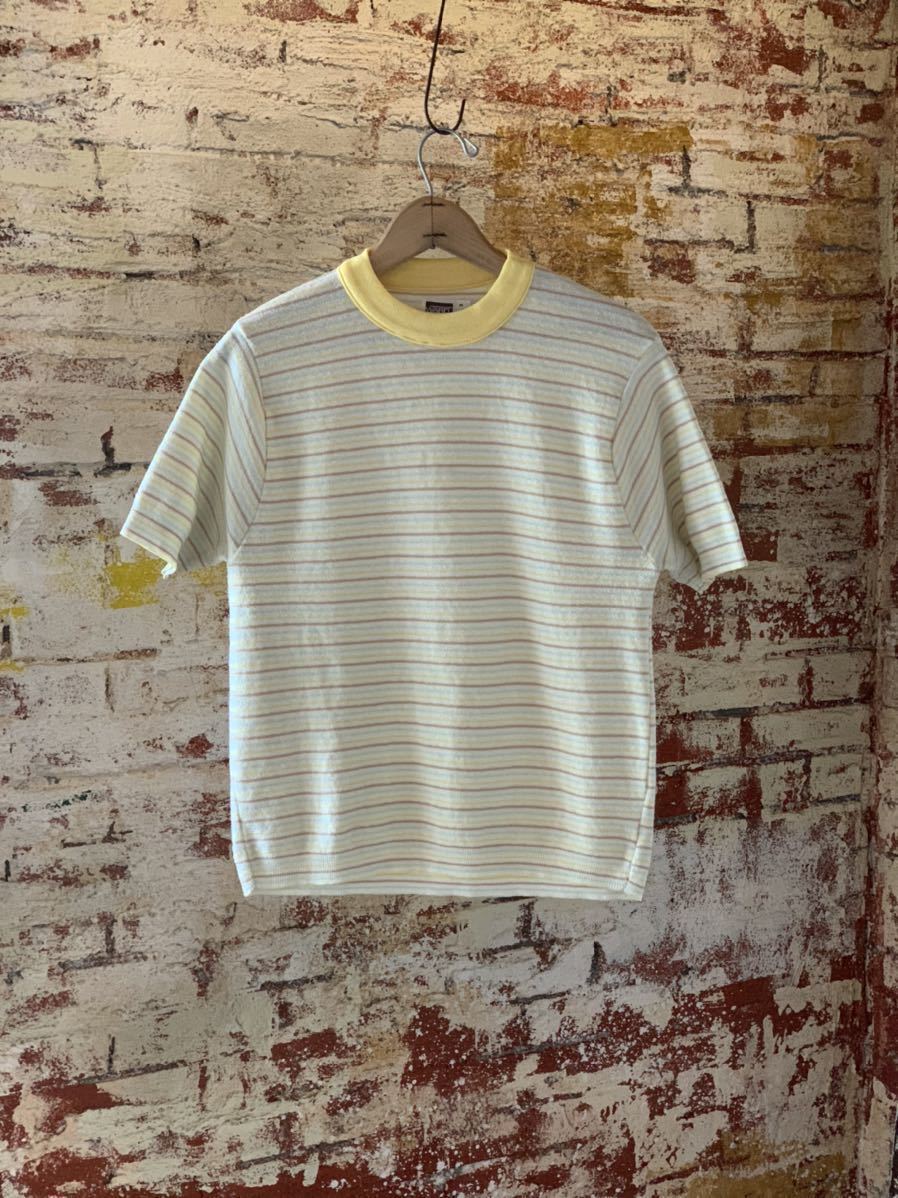 70s MONTGOMERY WARD BORDER KNIT SHIRT ヴィンテージ ビンテージ