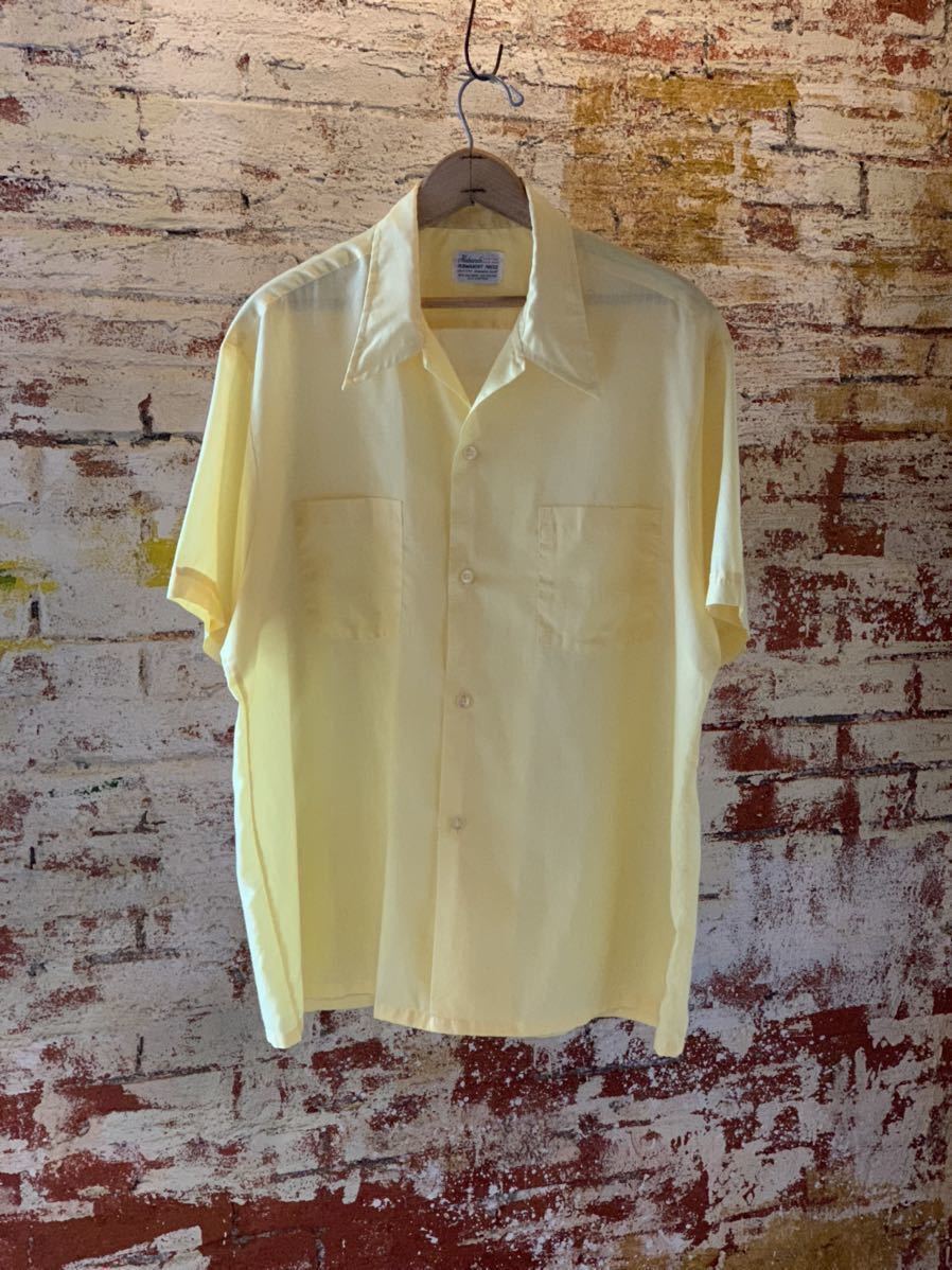 ~70s Haband's OPEN COLLAR SHIRT ヴィンテージ ビンテージ オープンカラーシャツ 開襟シャツ ボックスシャツ 半袖シャツ 60s 送料無料