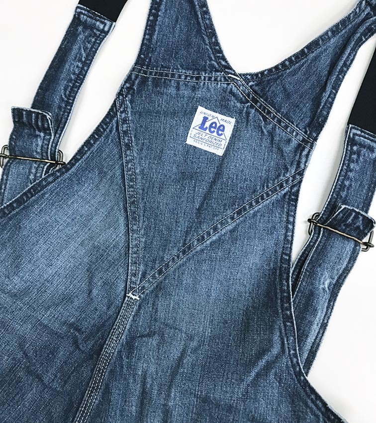 新品タグ付き/18700円を□Leeリー/オーバーオール ブルー 加工 ユニ