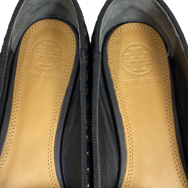 TORY BURCH Tory Burch shoes ballet shoes Flat round tu Star star motif is lako black [ size ( approximately 24cm)]