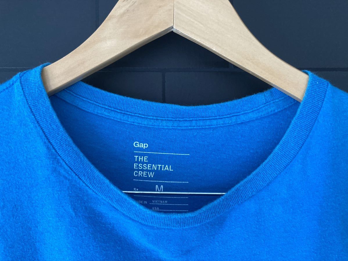 【美品】ギャップTシャツ サイズM ターコイズブルー青 インナー重ね着男女兼用の画像3