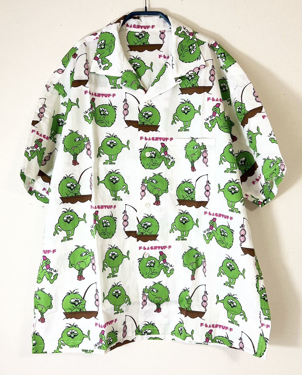 【美品 定価24200円 完売サイズ Lサイズ】フラグスタフ モンスター総柄開襟シャツ F-LAGSTUF-F 'MONSTER' S/S SHIRTS オープンカラー