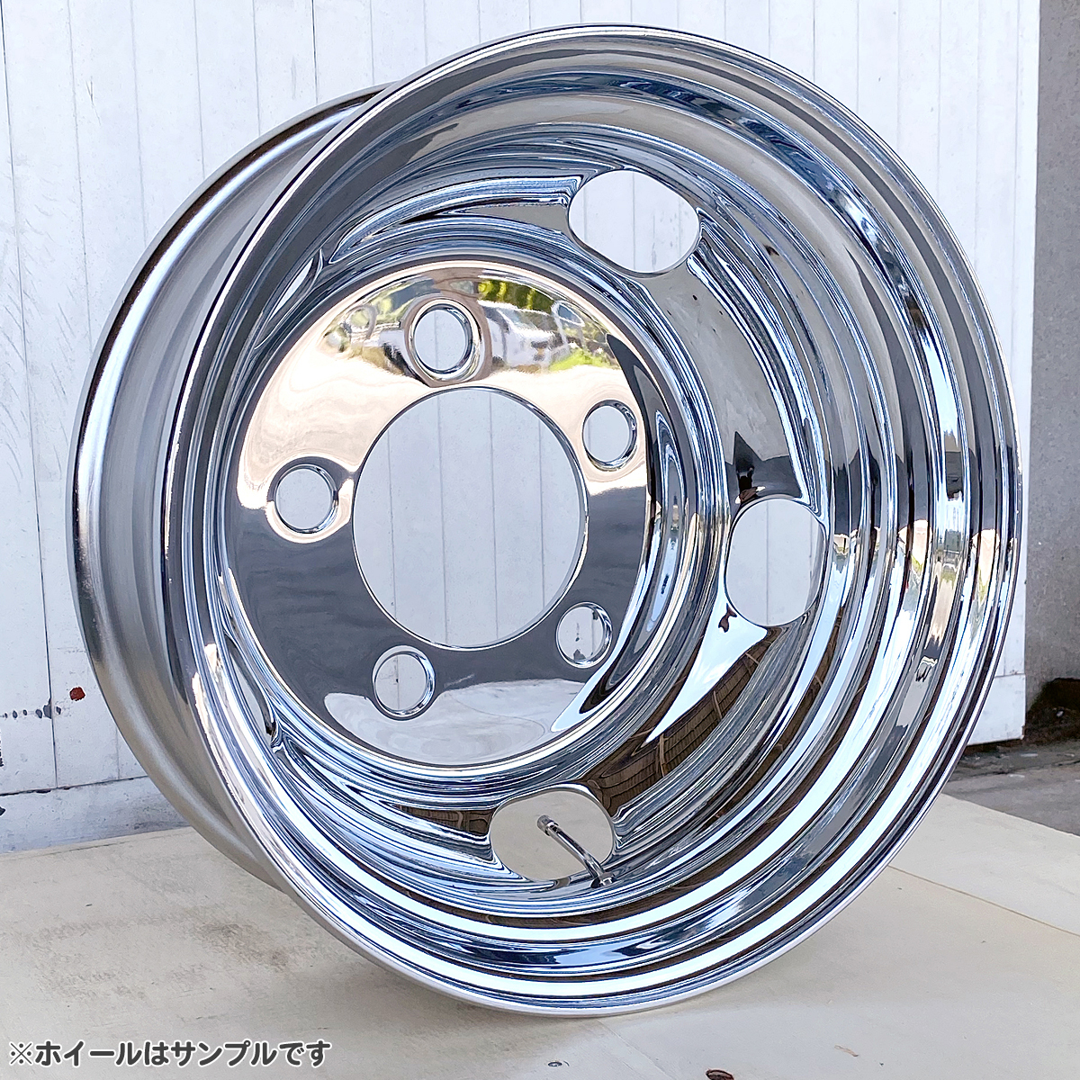 メッキホイール トラック いすゞ エルフ 2t 3t 17.5×5.25 オフセット115 PCD203.2 5穴 リア 国内検品 1年保証 DOT-X_画像2