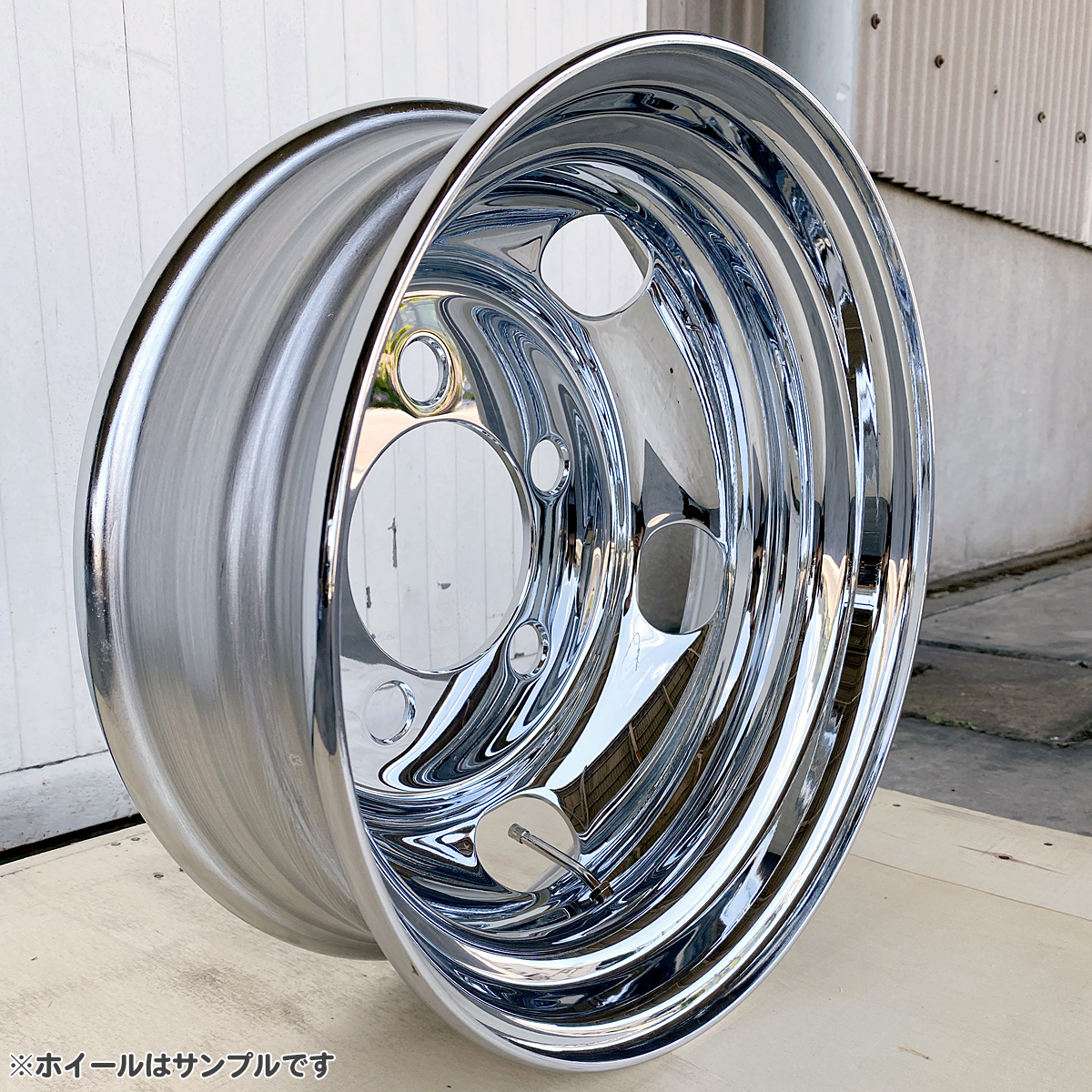 メッキホイール トラック いすゞ エルフ 2t 3t 17.5×5.25 オフセット115 PCD203.2 5穴 リア 国内検品 1年保証 DOT-X_画像4