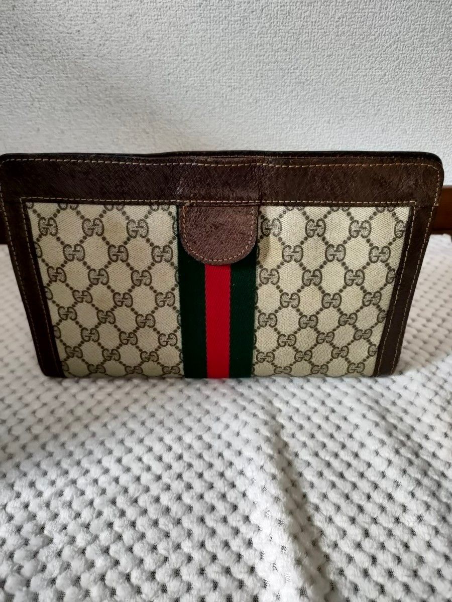 GUCCI シェリーライン セカンドバッグ オールドグッチ  ブラウン 