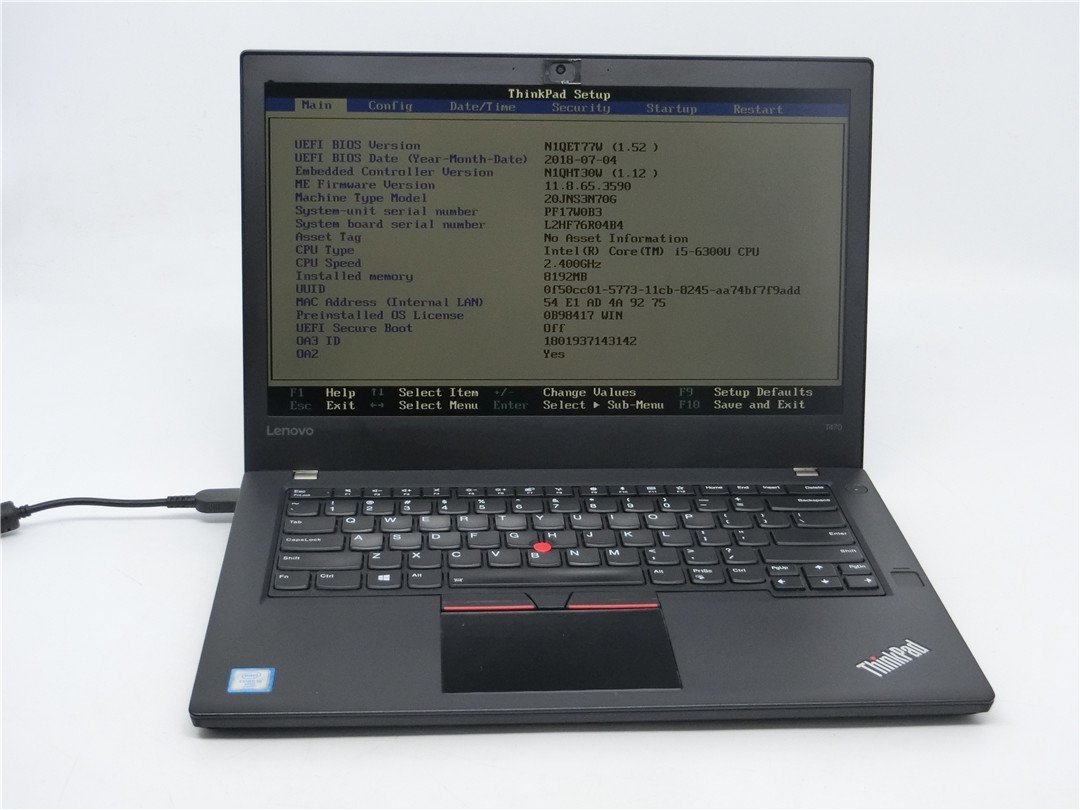 おすすめ 中古 Lenovo T470 CORE6世代i5 6300U メモリ8GB ノート