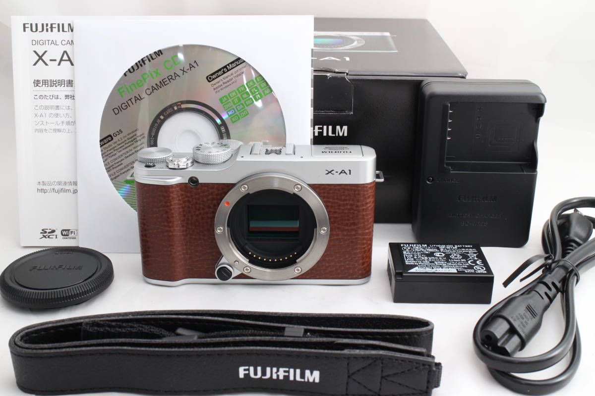 高質 ブラウン ボディ X-A1 ミラーレス一眼 FUJIFILM ☆新品級☆ F