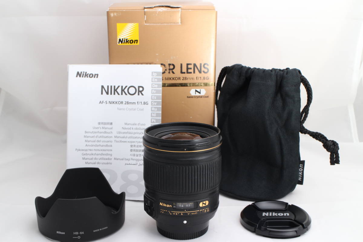 高評価！ 28mm NIKKOR AF-S 単焦点レンズ Nikon ☆実用品☆ f/1.8G