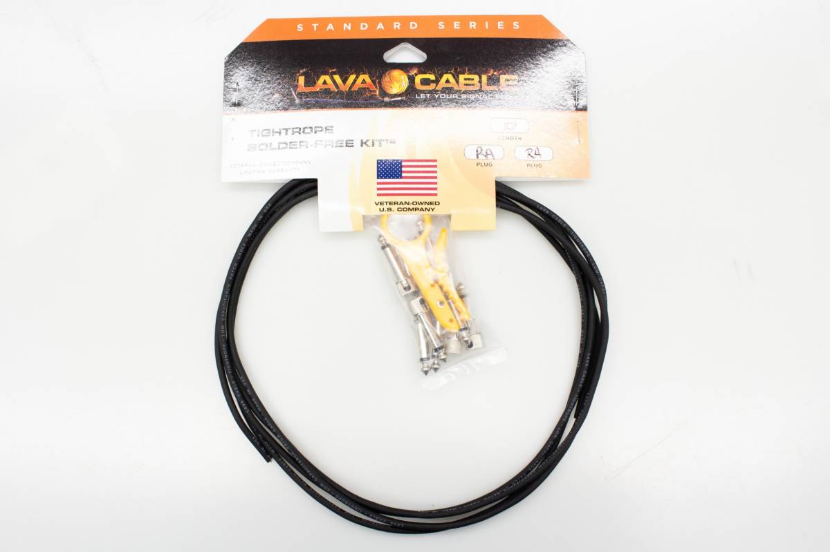 【new】LAVA CABLE / TIGHTROPE SOLDER-FREE 10FT CABLE 10 R/A PLUGS BLACK CABLE【横浜店】