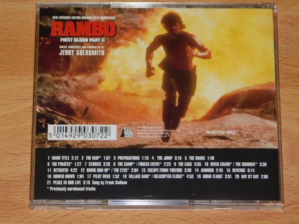 RAMBO FIRST BLOOD Ⅱ NEW EXPANDED EDITION ORIGINAL FILM SOUNTRACK JERRY GOLDSMITH ランボー2 怒りの脱出 ジェリーゴールドスミスの画像2