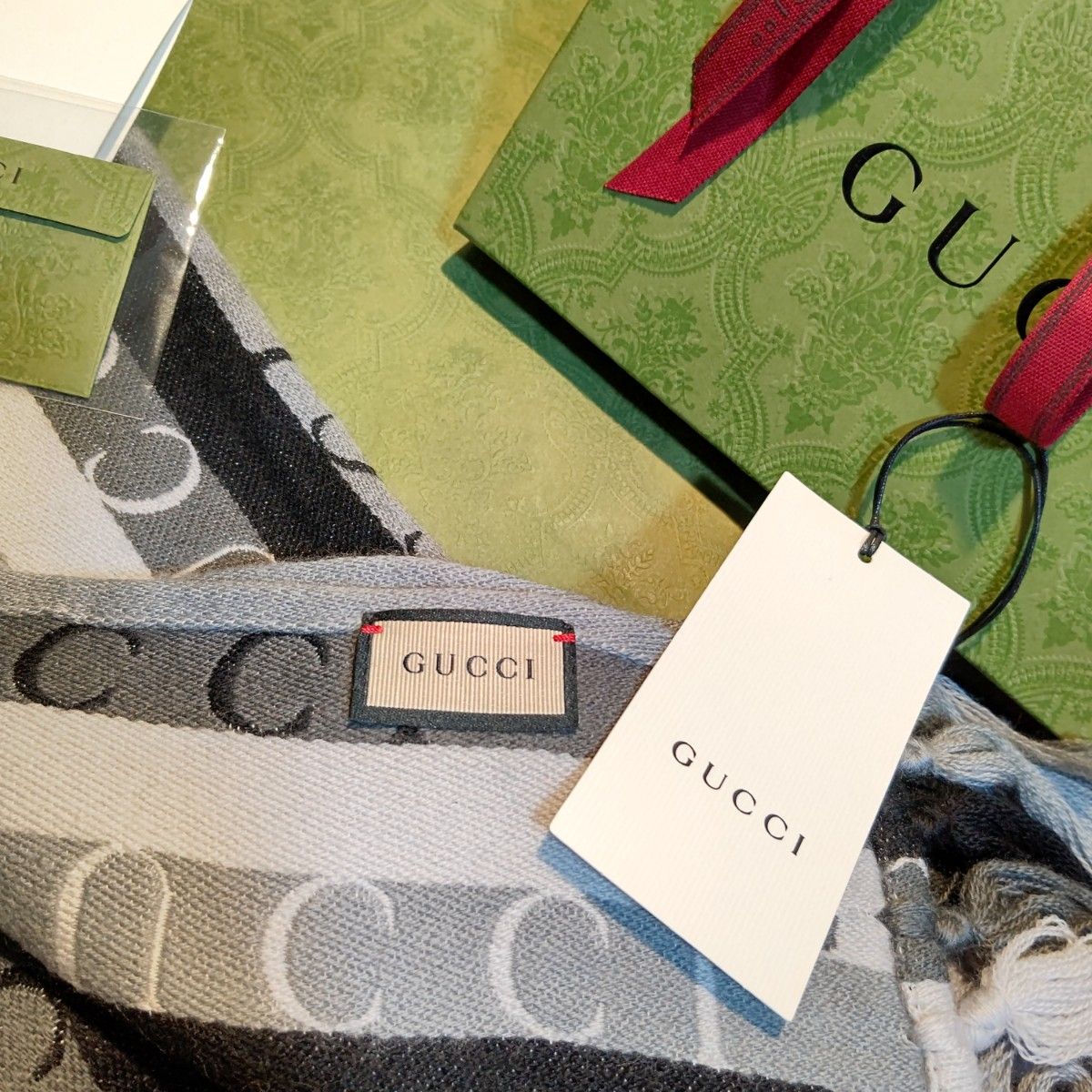 ❤美品❤箱付き❤GUCCI マフラー ストール ショール スカーフ❤ブルー❤-